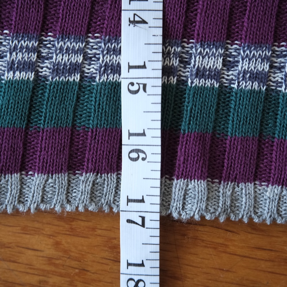 Denim‎ Republic Striped Sweater Kids Purple Green Grey Ribbed Knit Vintage 10/12 - Picture 5 of 8